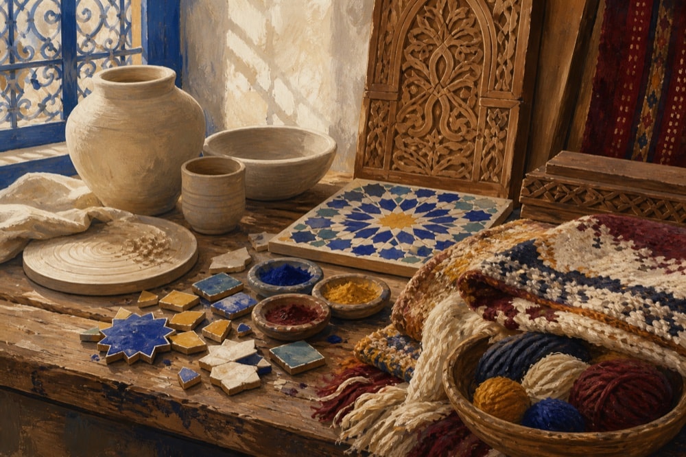 Ilustración editorial para Exposición: Nuevas postales desde Marrakech